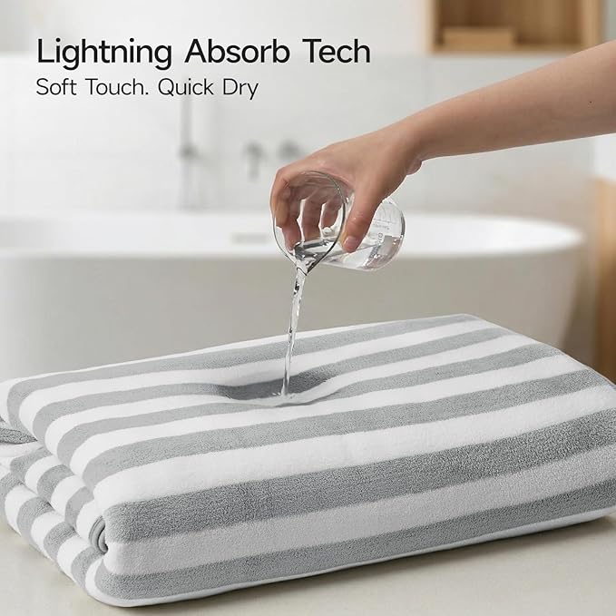 REDKISS Ultra Soft Bath Towel Sets 6-Piece 35"x70" | 100% Microfiber, Highly - Image 4