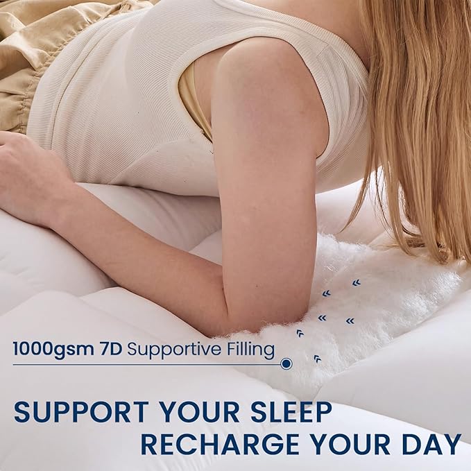 YUGYVOB King Mattress Pad Extra Thick, and Breathable Mattress Topper 8-21" - Image 3