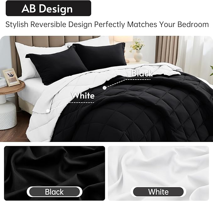 MUXHOMO 5 Pieces Twin Comforter Set, Reversible Bed in a Bag Twin Size - Image 3