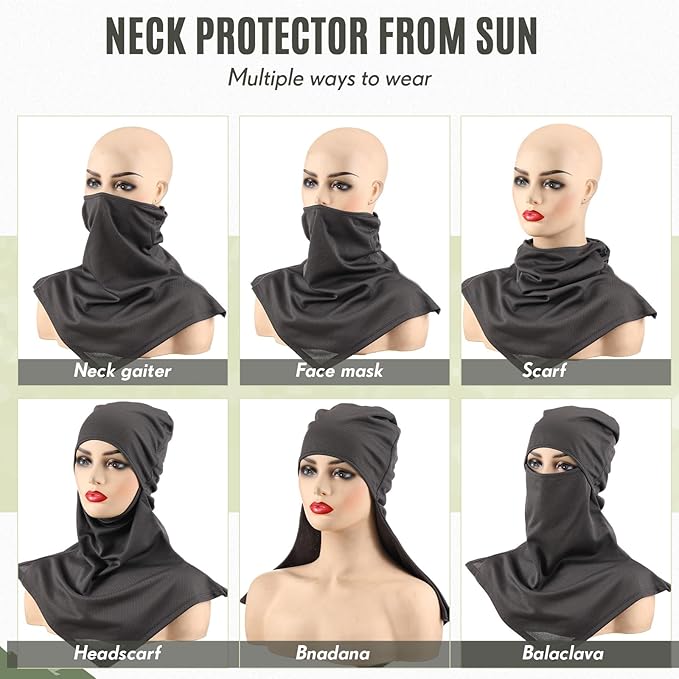 SATINIOR 3 Piece Balaclava Face Cover Sun Protection Neck Cover Summer - Image 6