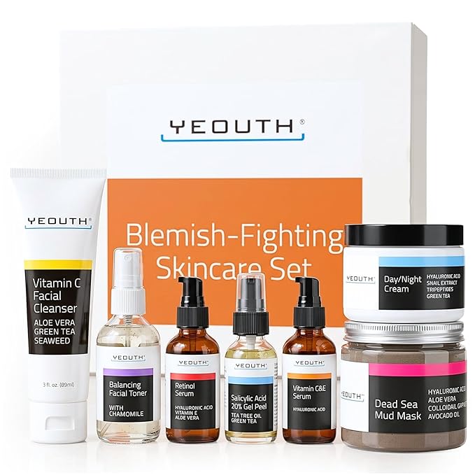 YEOUTH Skin Care Set: Vitamin C Face Wash, Vitamin C & Retinol Serum, Face Cream by YEOUTH