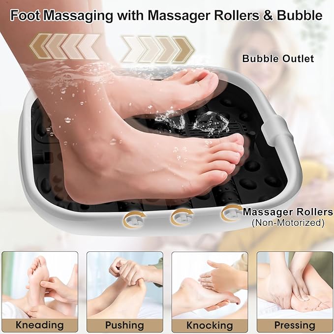 Collapsible Foot Spa Bath with Heat and Massage Roller, Temperature Control - Image 4