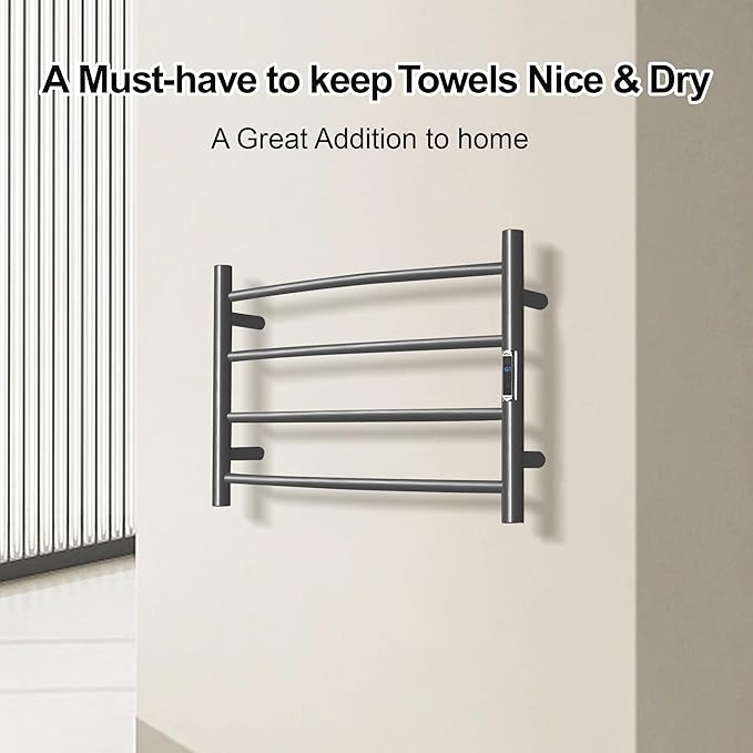 Towel Warmer with Built-in Timer Bathroom Wall Mounted Bath Towel Heater - Image 4