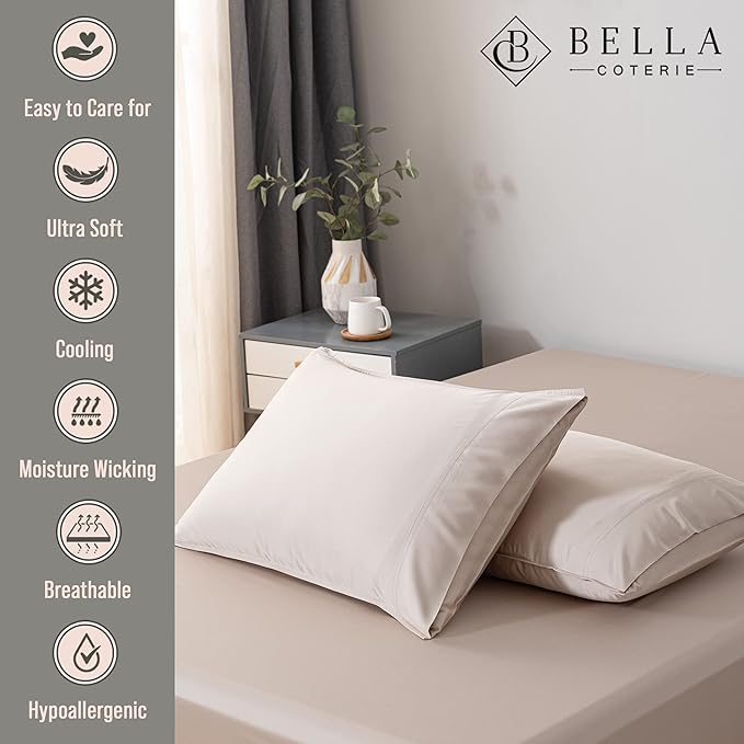 Bella Coterie | Luxury Bamboo Viscose Standard Size Pillowcase Set | 100% - Image 2
