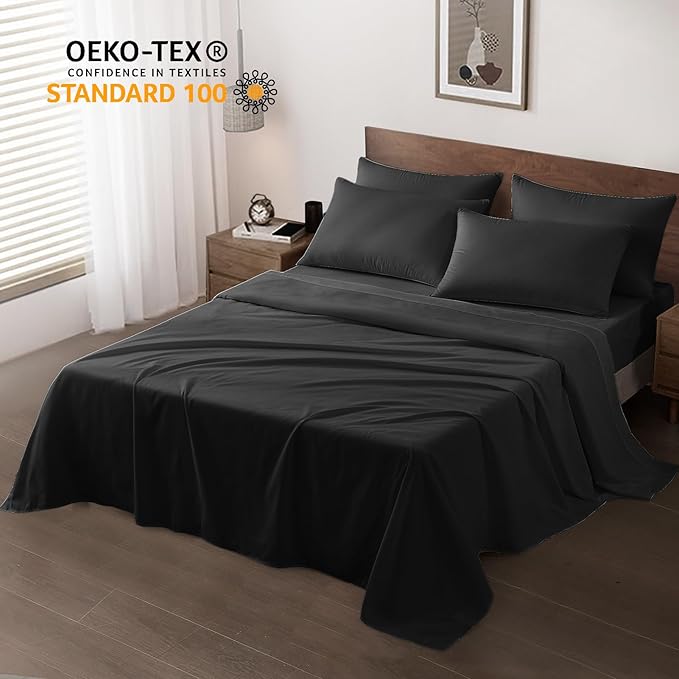Maple&Stone Full Flat Sheet 6 Pack, Premium Soft & Breathable, Brushed - Image 2