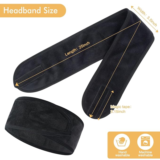 SINLAND Spa Headband for Women Ultra Soft Adjustable Makeup Hair Band - Image 6