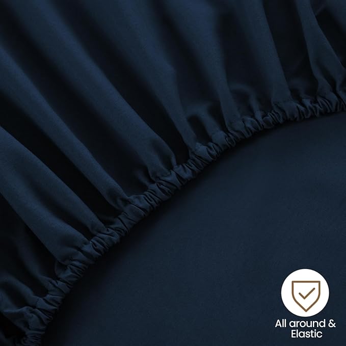 ROSE&RISY Dark Grey Twin Fitted Sheet, Soft and Breathable - Image 5
