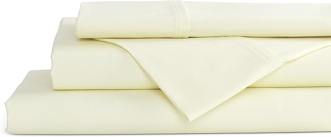 Linen Home 100% Cotton Percale Sheets Full Size, Deep Pocket, 4 Pieces Set by LINENHOME