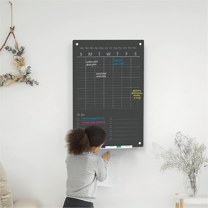 Audio-Visual Direct Magnetic Weekly Planner Dry-Erase Board for Wall - 24" x 36" - (to Do List, Black)