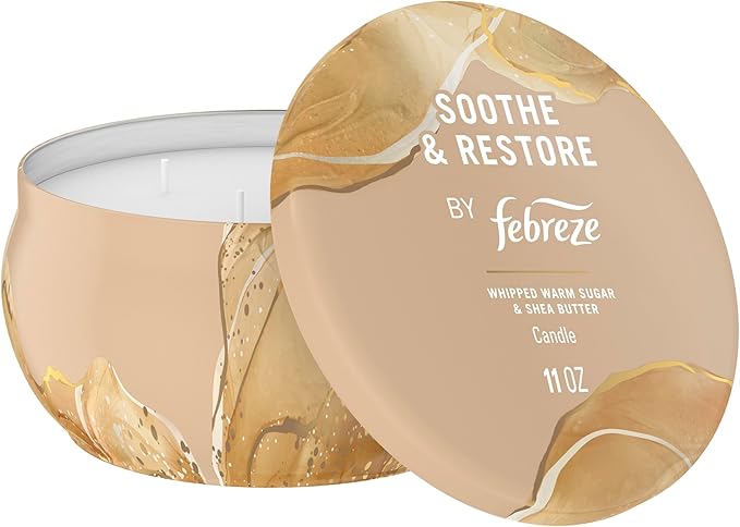 Febreze Scented Candle, Soothe & Restore Scent, 11 oz 4 Wick Candle, Single Pack - Image 6