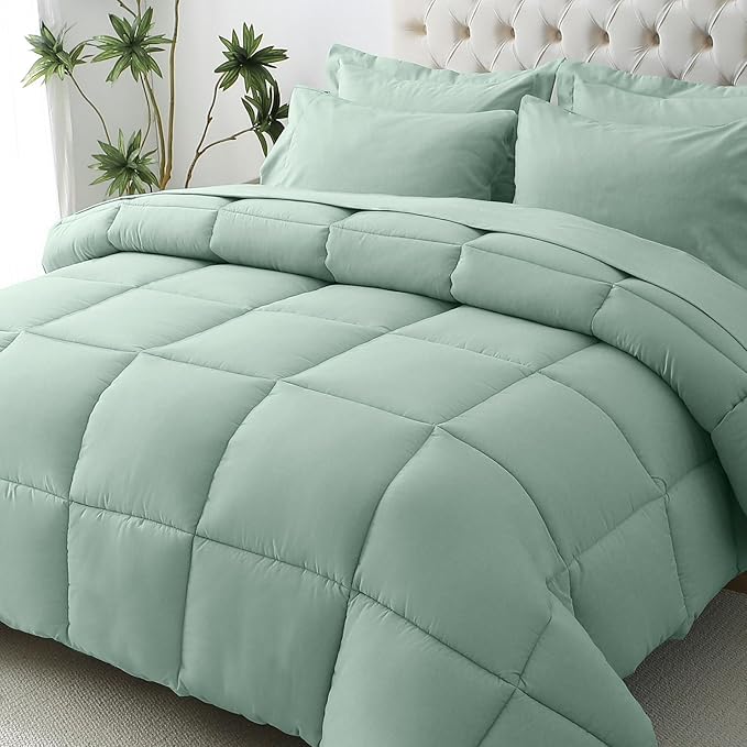 JOLLYVOGUE King Comforter Set, Ultra-Soft Bed in a Bag King Size 7 Pieces by JOLLYVOGUE