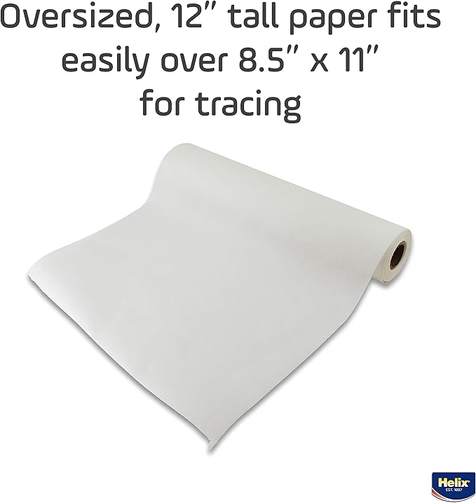 Helix - Sketch & Tracing Paper Roll - 12 Inch by 50 Yards - Transparent