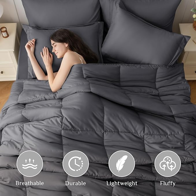 JOLLYVOGUE California King Comforter Set, Ultra-Soft Bed in a Bag Cal King Size - Image 2