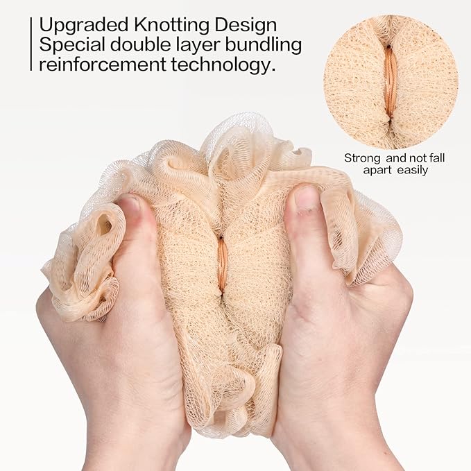 Fishent Loofah - Bath Sponge, 3 Pack 60G Large Shower Mesh Ball Soft Pouf Body - Image 6