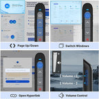 2-in-1 USB Type C Presentation Clicker with Red Light Pointer, Rechargeable Wireless Clicker for Powerpoint Presentations Support Hyperlink Volume Control, Presentation Remote for Mac Windows Keynote