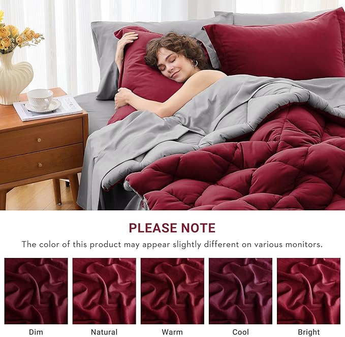 MUXHOMO 5 Pieces Twin Comforter Set, Reversible Bed in a Bag Twin Size - Image 4