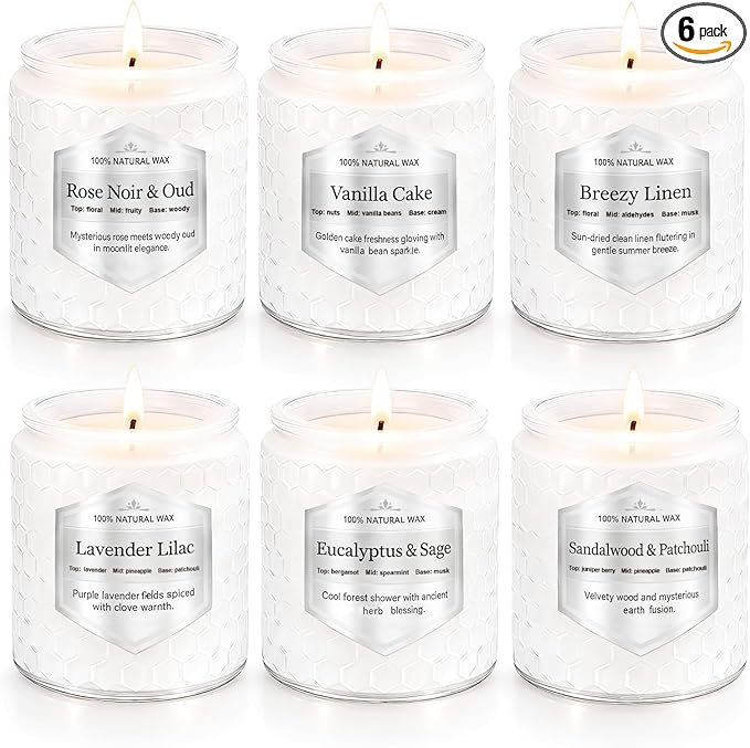 Scented Candles Gift Set for Women, 6 Pack Aromatherapy Soy Candles for Home by JXDLSQCandlesGiftsSets