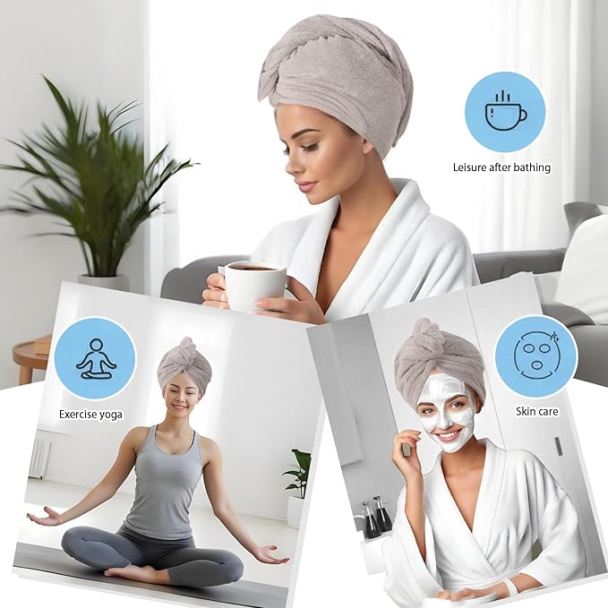 Microfiber Hair Drying Towel Wrap - Image 4