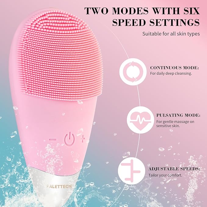 Facial Cleansing Brush, Rechargeable Silicone Face Scrubber - Image 6