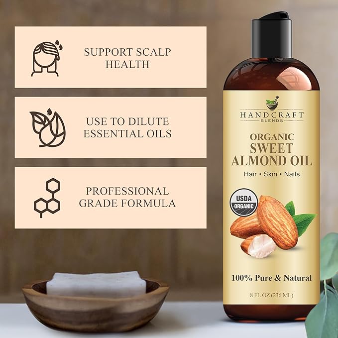 Handcraft Blends Organic Sweet Almond Oil | 100% Pure and Natural | Bath & Body - Image 5