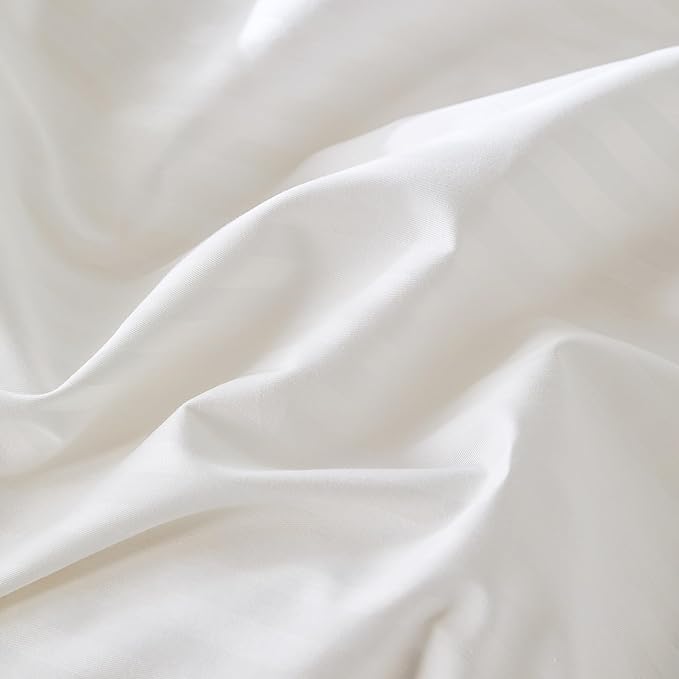 JELLYMONI 100% Natural Cotton 2pcs Striped Duvet Cover Sets, Satin Striped - Image 5