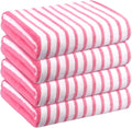 JML Beach Towels, 4 Pack, Large Microfiber Bath Towel Set, Cabana Stripe by JML