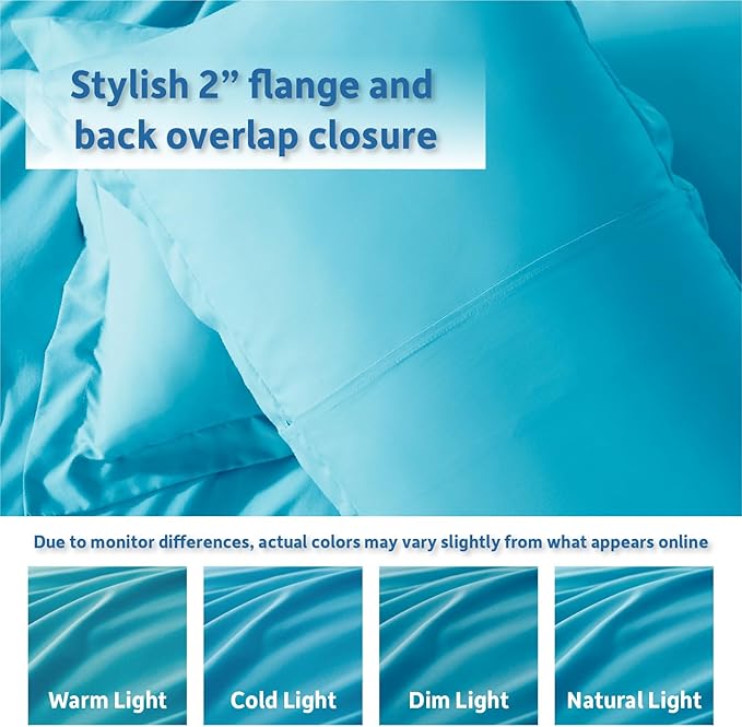 Nestl Bright Blue California King Duvet Cover Sets - Image 8