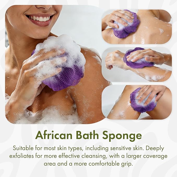 Bathway Loofah Bath Sponge, 2 Pack African Net Sponge Authentic, Exfoliating - Image 5