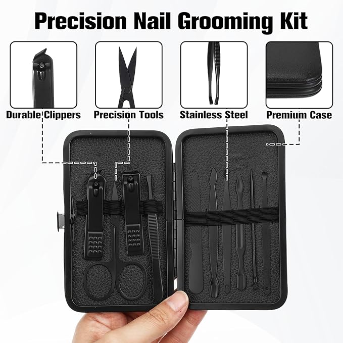 Nail Clippers Sets Manicure Stainless Steel Nail Grooming Cutter Kit Travel - Image 6