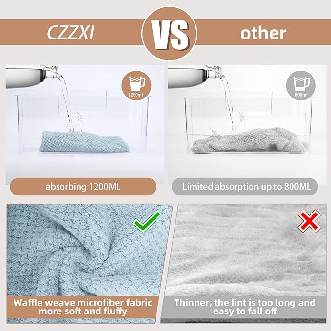 CZZXI 3 PCS Microfiber Hair Towel, Hair Wraps - Image 3