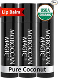 Moroccan Magic Organic Pure Coconut Lip Balm 3 Pack | Ultra-Hydrating Argan & by MoroccanMagic