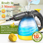 Handheld Pressurized Steam Cleaner, 1050W Multi-Surface Steamer for Cleaning, 9 Accessories Multi-Purpose Steamer for Home Use, Chemical-Free Natural Steam Cleaner for Car Floor Upholstery Couch Grout