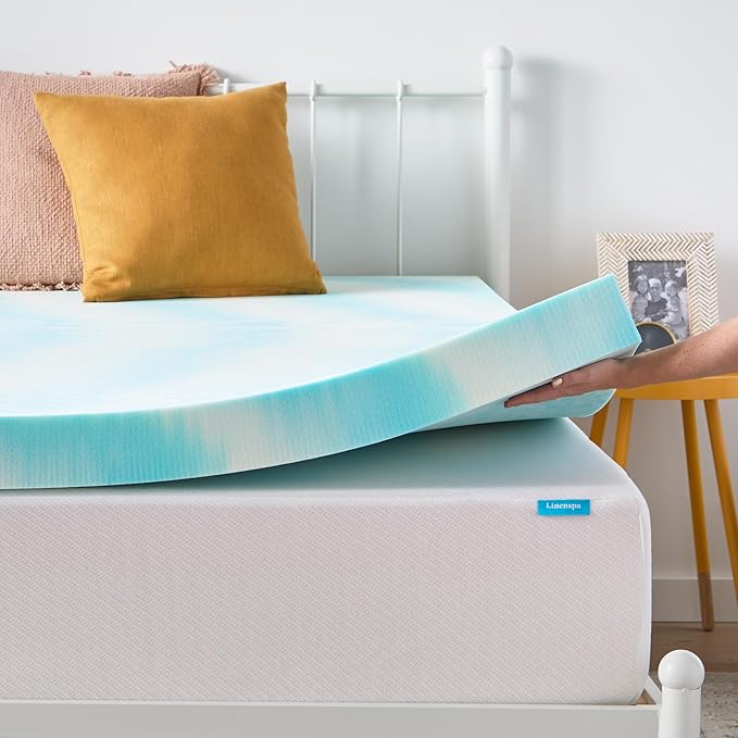 Linenspa 4 Inch Swirl Gel Memory Foam Mattress Topper, Full Size – Cooling Gel - Image 8