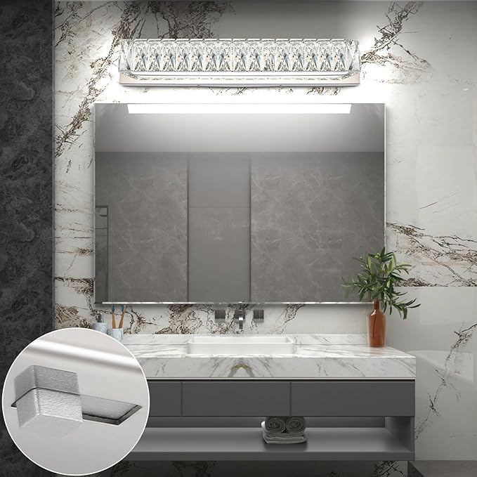 ZUZITO Crystal Vanity Lights for Bathroom 18W LED Bathroom Light Bar Modern - Image 4