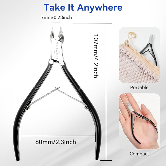 Makartt Cuticle Nipper - 7mm Full Jaw Stainless Steel Professional Cuticle - Image 5