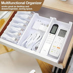 11 Cable Organizer Box with Labels, Cord Storage Organizer for Desk Drawer，Includes 20 Ties & 32 Labels, Office Home Multi-Purpose Organizer