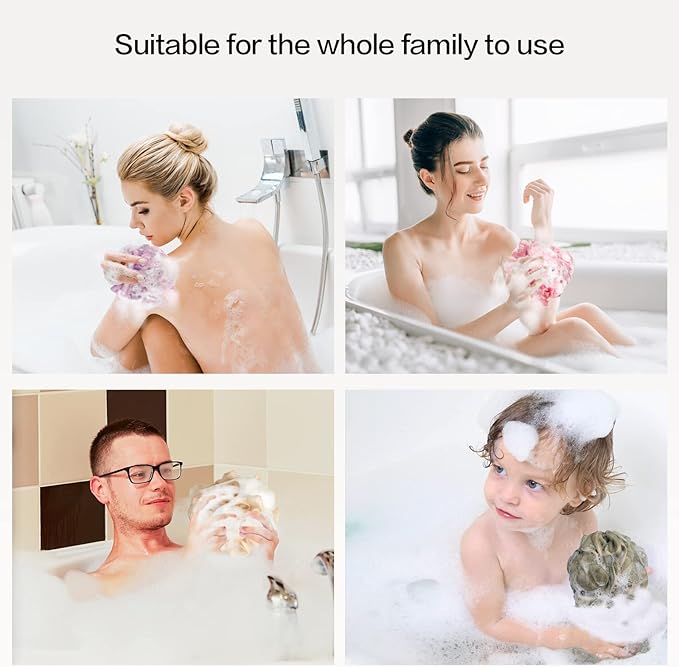 Fishent Bath Sponge Shower Loofahs 60g, 3 Pack Soft Net Body Scrubber, Durable - Image 6