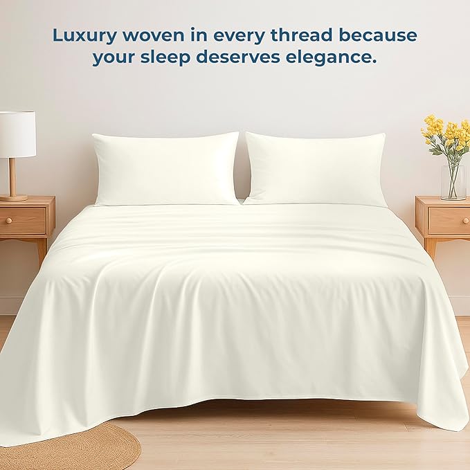 Royale Linens 100% Organic Cotton Twin Flat Sheet Only - Image 6