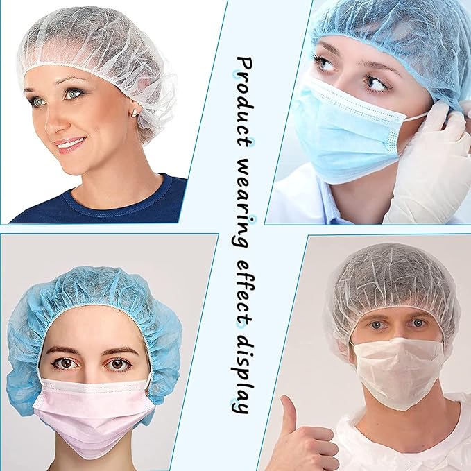 Disposable Bouffant Caps, 21inches Hair Net, Elastic Dust Cap - Image 4