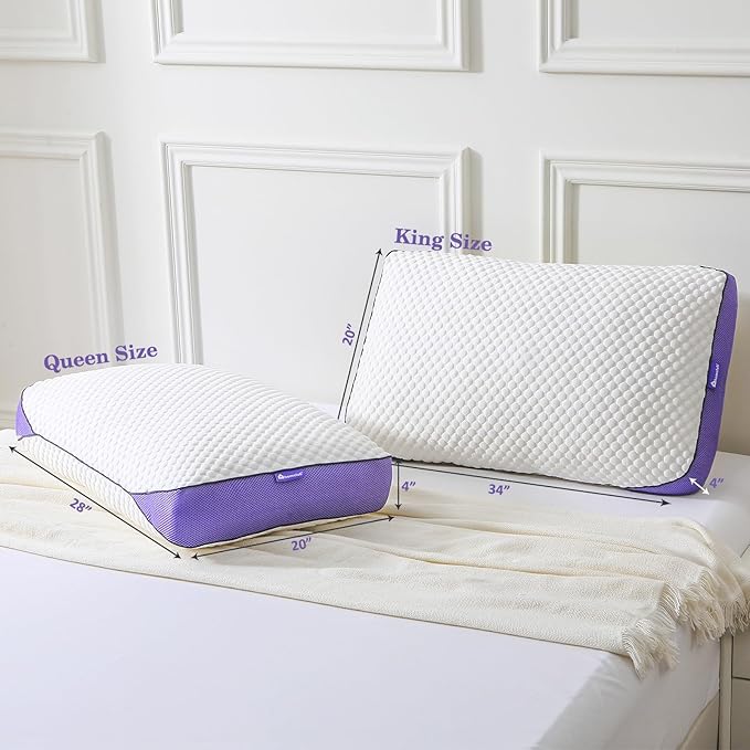 HOMELAB Adjustable Shredded Memory Foam Pillow Queen Size, Cooling Bed Pillow - Image 8