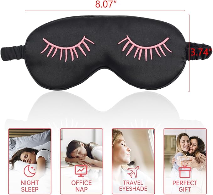 4 Pack Eye Mask for Sleeping Silky Funny Soft Satin Sleep Shade Cover Blindfold - Image 5