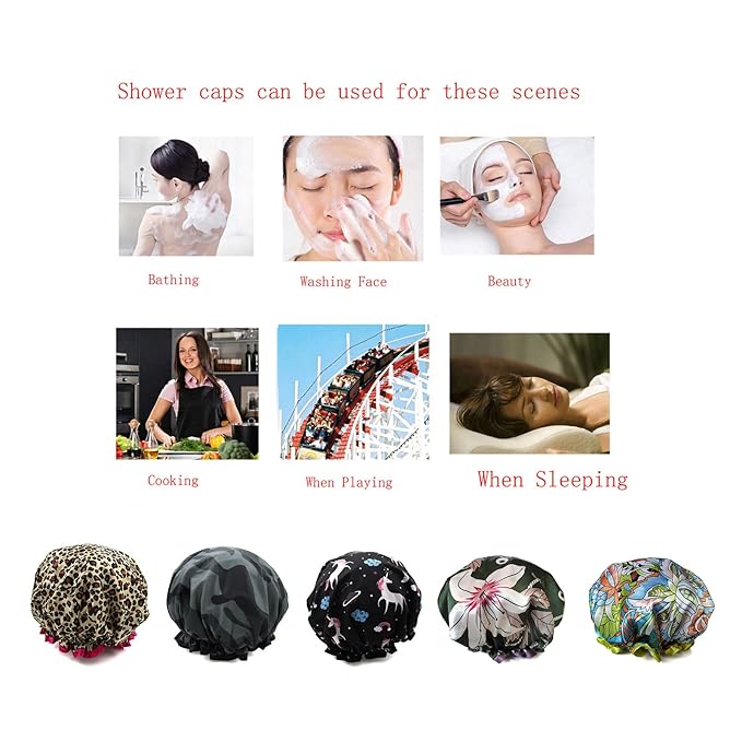 Unicorn Shower Cap for Women Men, Hotel and Hair Salon - Image 5