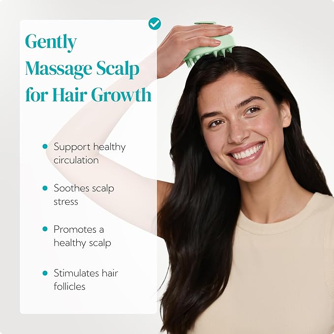 HEETA Scalp Massager Shampoo Brush 2 Pack, Soft Silicone Bristles to Remove - Image 2