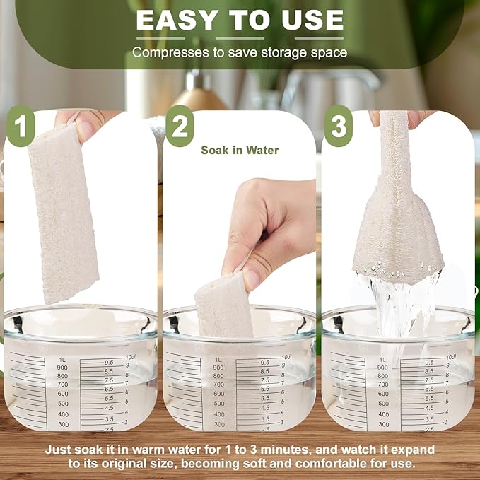 Natural Loofah Body Scrubber Sponge, Spa & Shower Use - Image 6
