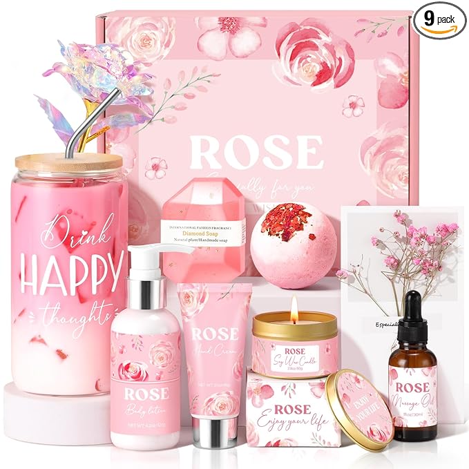 Mothers Day Gifts for Mom, Birthday Gifts for Women, Rose Relaxing Spa Gift by GiftPeak