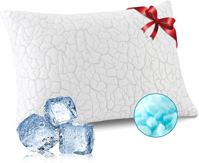 Cooling Pillows for Sleeping 1 Pack, Standard Size Adjustable Shredded Memory by WGAKCED