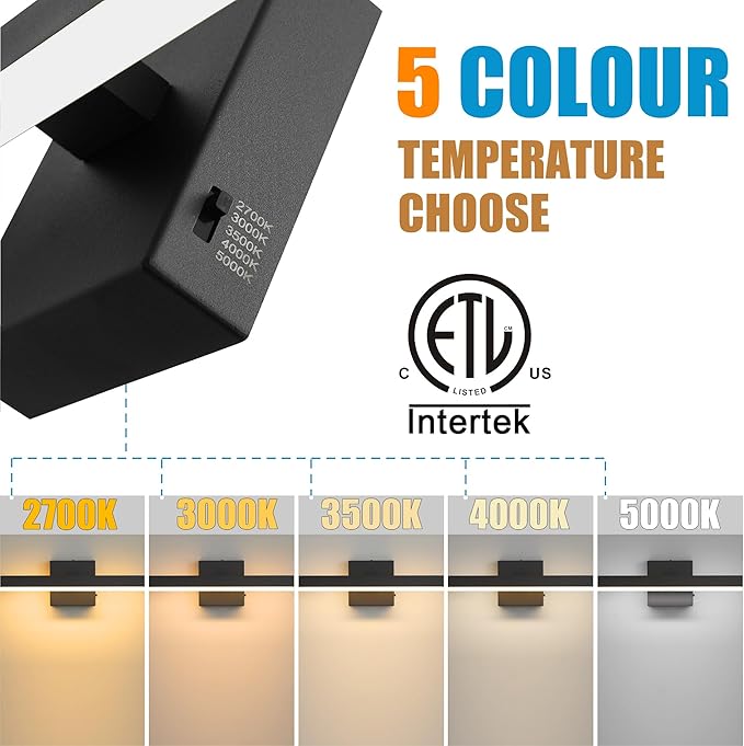 Black Bathroom Vanity Light 31.5 inch, 26W Dimmable 5CCT LED Modern Bathroom - Image 4