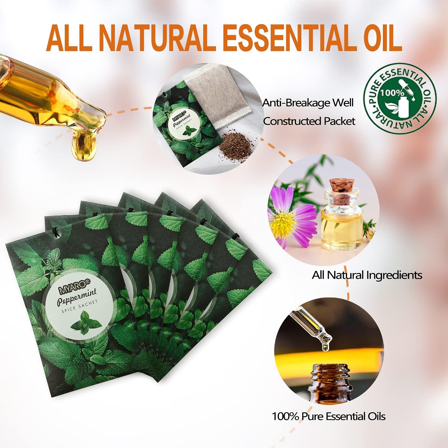 MYARO 12 Packs Peppermint Potpourri Bags Sachets for Drawer and Closet, Long-Lasting Drawer fresheners Closet sachets Home Fragrance