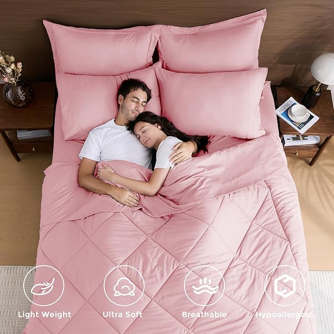 HEVUMYI Pink Queen Comforter Set - Image 2