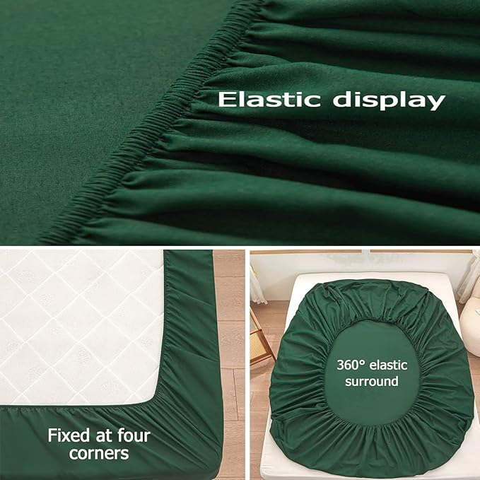 Bedding Queen Size Fitted Sheet Only- Bottom Matress Fitted Sheet-Fits 15inches - Image 4